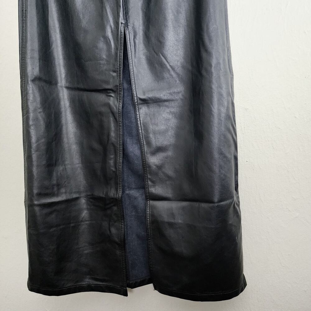 Free People City Slicker Faux Vegan Leather Maxi Skirt in Black - 0 NEW - Picture 12 of 15